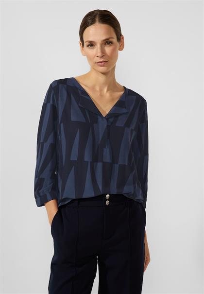 Viskose Printshirt deep blue