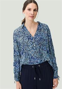 Viskosebluse dark bluecream