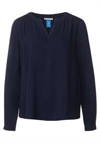 Viskosebluse deep blue