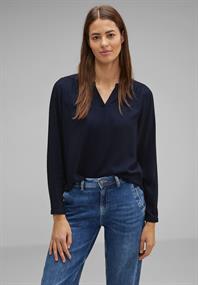 Viskosebluse deep blue