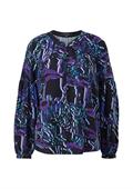 Viskosebluse mit abstraktem Muster schwarz