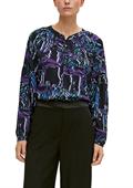 Viskosebluse mit abstraktem Muster schwarz