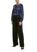 Viskosebluse mit abstraktem Muster schwarz
