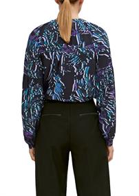 Viskosebluse mit abstraktem Muster schwarz