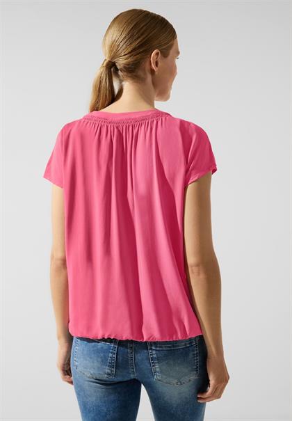 Viskosebluse mit Elastiksaum berry rose