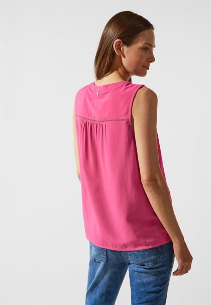 Viskosebluse mit Häkeldetail berry rose