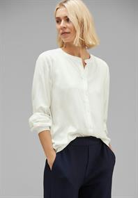 Viskosebluse mit Knopfleiste off white