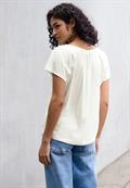 Viskosebluse mit Raffung off white