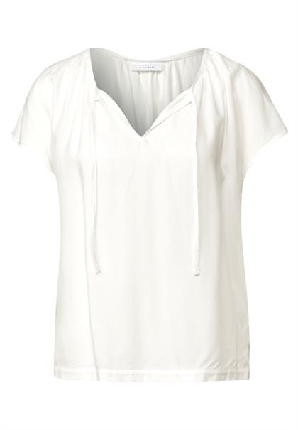 Viskosebluse mit Raffung off white