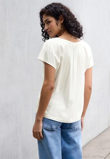 Viskosebluse mit Raffung off white