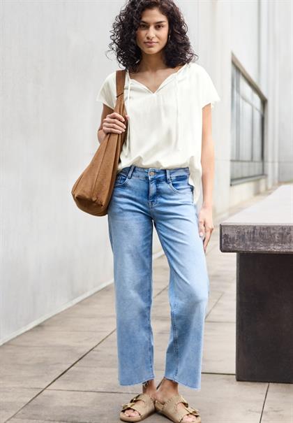 Viskosebluse mit Raffung off white