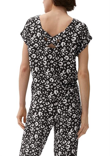 Viskosebluse mit Rückenausschnitt schwarz