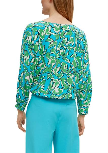 Viskosebluse mit V-Ausschnitt grün