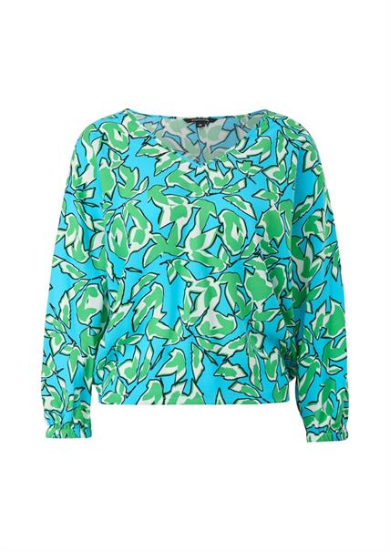 Viskosebluse mit V-Ausschnitt grün