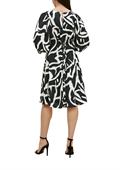 Viskosekleid mit Balloonärme schwarz