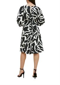 Viskosekleid mit Balloonärme schwarz