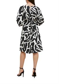 Viskosekleid mit Balloonärme schwarz