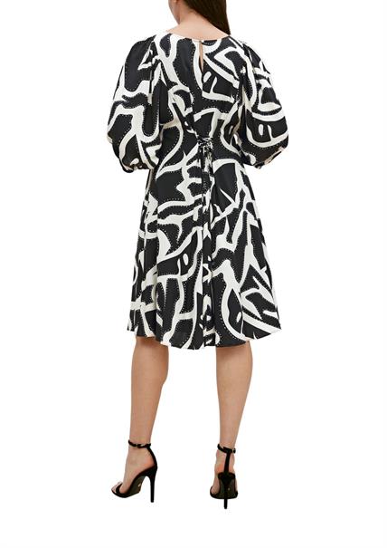 Viskosekleid mit Balloonärme schwarz