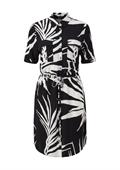 Viskosekleid mit Crêpestruktu schwarz