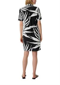 Viskosekleid mit Crêpestruktu schwarz