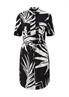 Viskosekleid mit Crêpestruktu schwarz