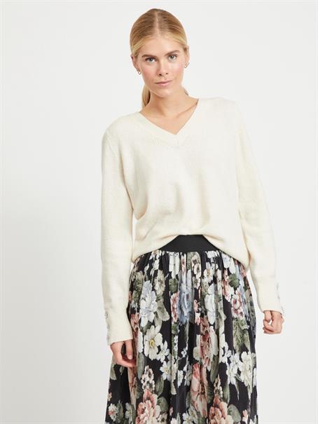 VISPARKLE L/S V-NECK KNIT TOP/PB birch