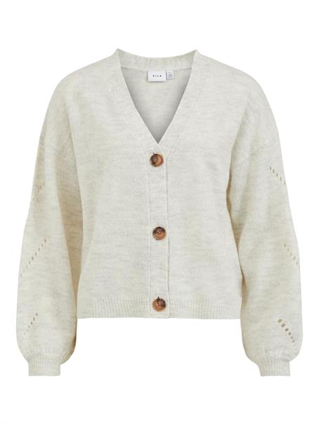 VISURILI L/S KNIT CARDIGAN/SU - NOOS white alyssum