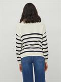 VISUZA ZIPPER L/S STRIPE KNIT TOP/LD birch