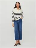 VISUZA ZIPPER L/S STRIPE KNIT TOP/LD birch