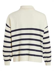 VISUZA ZIPPER L/S STRIPE KNIT TOP/LD birch