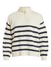 VISUZA ZIPPER L/S STRIPE KNIT TOP/LD birch