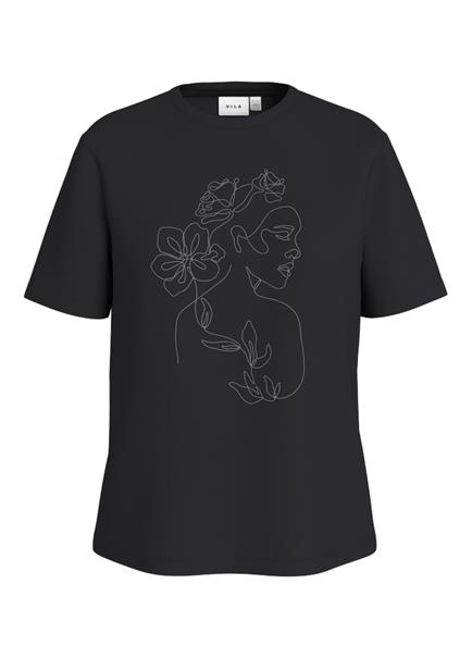 VISYBIL STICHED S/S O-NECK T-SHIRT/LC black beauty