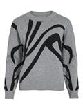 VITIF JACQUARD L/S KNIT TOP - NOOS medium grey melange