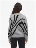 VITIF JACQUARD L/S KNIT TOP - NOOS medium grey melange