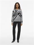 VITIF JACQUARD L/S KNIT TOP - NOOS medium grey melange