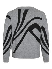 VITIF JACQUARD L/S KNIT TOP - NOOS medium grey melange
