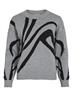 VITIF JACQUARD L/S KNIT TOP - NOOS medium grey melange