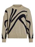 VITIF JACQUARD L/S KNIT TOP - NOOS natural melange