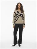 VITIF JACQUARD L/S KNIT TOP - NOOS natural melange