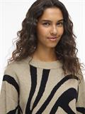VITIF JACQUARD L/S KNIT TOP - NOOS natural melange