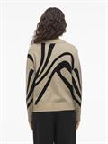 VITIF JACQUARD L/S KNIT TOP - NOOS natural melange