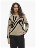 VITIF JACQUARD L/S KNIT TOP - NOOS natural melange