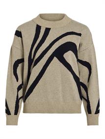 VITIF JACQUARD L/S KNIT TOP - NOOS natural melange