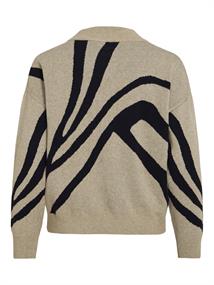 VITIF JACQUARD L/S KNIT TOP - NOOS natural melange