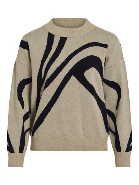 VITIF JACQUARD L/S KNIT TOP - NOOS natural melange