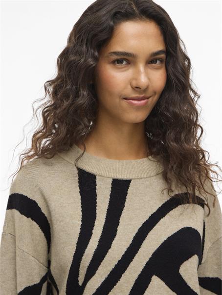 VITIF JACQUARD L/S KNIT TOP - NOOS natural melange