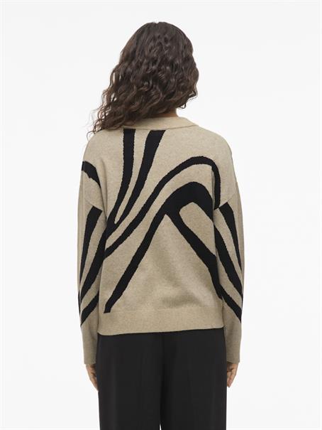 VITIF JACQUARD L/S KNIT TOP - NOOS natural melange