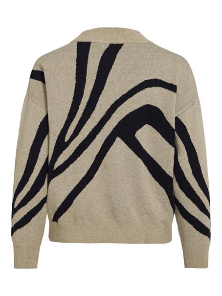 VITIF JACQUARD L/S KNIT TOP - NOOS natural melange