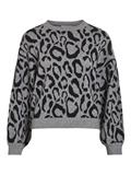 VITIP O-NECK L/S JACQUARD KNIT TOP/R/1 medium grey melange