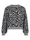 VITIP O-NECK L/S JACQUARD KNIT TOP/R/1 medium grey melange